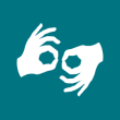 Ikona informacji przekazanej w języku migowym