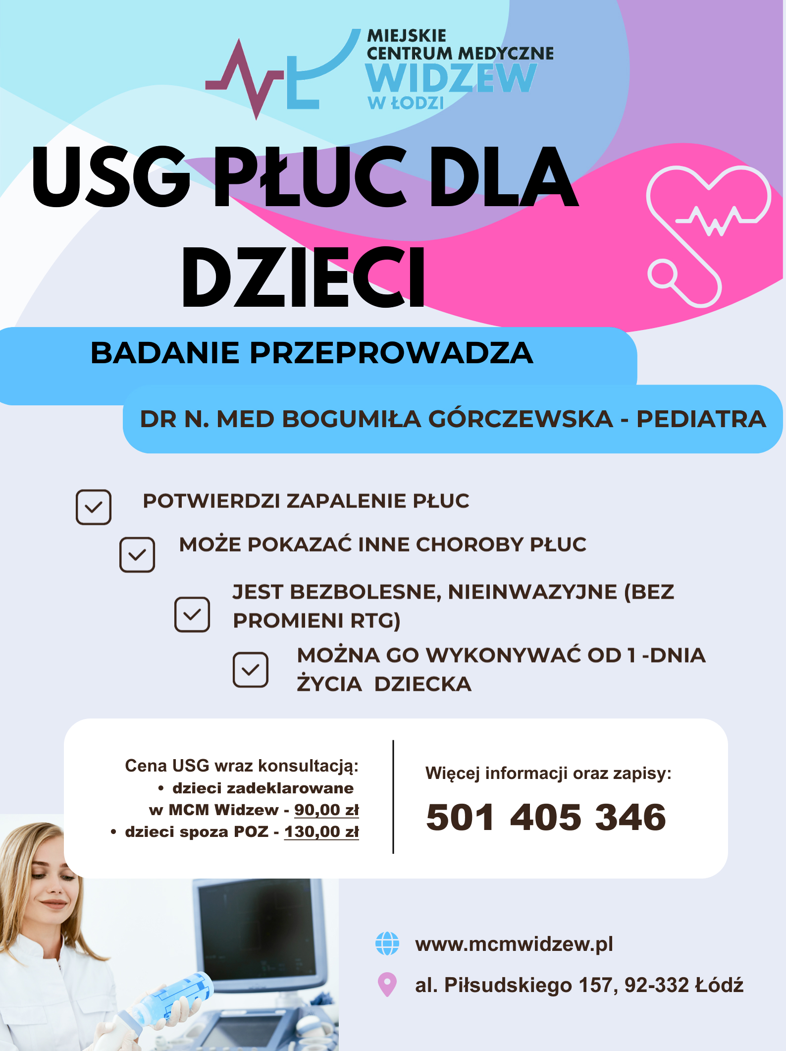 Badanie USG płuc dla dzieci.